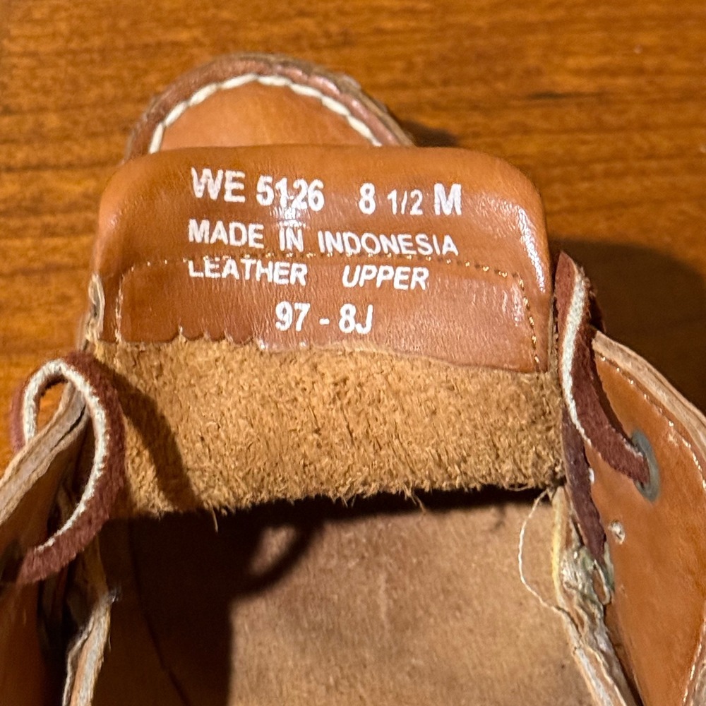 Rockport Womens Tan Leather Boat Shoes Classic Nautical Deck Loafers Brown 8.5 - Picture 9 of 9